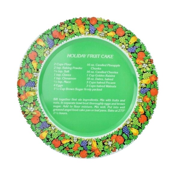 House of Lloyd Metal Christmas Recipe Plates Gingerbread. Fruit Cake, Candy Cane - Picture 4 of 4